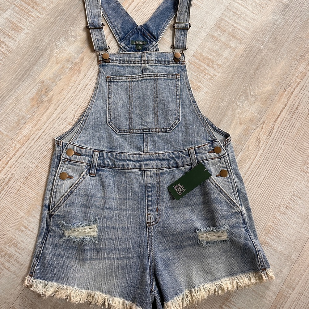 Denim Overall Shorts